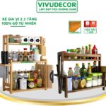 Kệ đựng gia vị bằng gỗ tự nhiên siêu bền