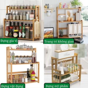 Kệ đựng gia vị bằng gỗ tự nhiên siêu bền