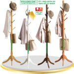 Cây Treo Quần Áo VIVUDECOR CT10 – Gỗ tự nhiên 10 nhánh