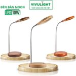 Đèn học để bàn chống cận – đèn led để bàn học bằng gỗ VIVULIGHT