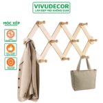 Móc treo tường bằng gỗ – Móc treo tường VIVUDECOR 10 nhánh