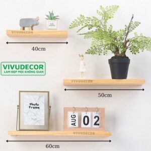 Kệ gỗ treo tường - Kệ treo tường VIVUDECOR KT01
